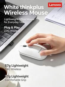 Lenovo Lightweight Wireless Mouse, Colorful LED Portable Office Mouse, Silent Mouse For Laptop And Desktop - View 2