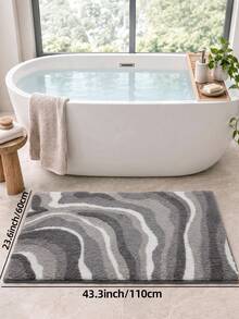 DAJIANG 1pc Bathroom Floor Mat, Multi-Color Geometric Striped Plush Bath Mat, Suitable For Kitchen, Entryway, Hallway, Bedside, Living Room, Bedroom, Machine Washable Easy To Clean, Non-Slip Back, Bedroom Bathroom Decor Rug, Bathroom Accessories Room Decor Set - Multicolor - View 17