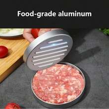 Burger Patty Press, Round Manual Meat Press, Kitchen BBQ Tool, Perfect For Kitchen And Camping - Black and Gray - View 6