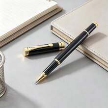 One Pen klassisk svart signaturpenna / minimalistisk neutral affärspenna / mjuk skrift / lämplig för kontorsbruk, möten, signaturer och studenter / elegant executive-penna - Penna - Visa 6