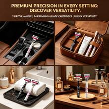 6-Layer Manual Razor Kit, 2 Ergonomic Razor Handles And 18 Replacement Refill Blades, Shaving Grooming Tool For Men & Women - Multicolor - View 6