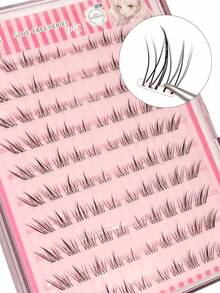 Asiteo 100Pcs Self Adhesive Lashes,Natural Look Clusters,Wispy &Lightweight,Comfortable To Wear Pre Glued Eye Lashes,Clean Girl/Quiet Luxury,Portable False Eyelashes,Suitable For Beginners,Daily Makeup,Party,Gift - C - View 5