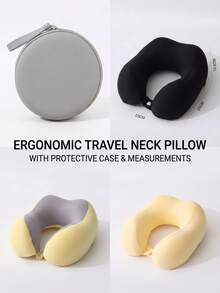 [2026] U-Shaped Memory Foam Neck Pillow With Storage Box, Portable Travel Nap Pillow, Slow Rebound Lightweight Neck Support Pillow - Multicolor - View 10