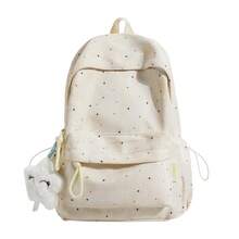 2 Pieces Set Cute Star Print Tie Dye Backpack With Plush Charm, Large Capacity Lightweight School Bag For Teen Girls, Casual Daypack For Travel Campus Daily Use - Single Pack + Pendant - View 14