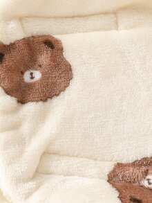 1pc Newborn Cartoon Pattern Double Layer Plush Baby Swaddle Blanket - Multicolor - View 7