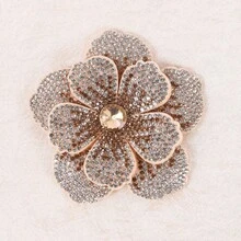 1pc Rhinestone Embellished Double Layer 5-Petal Flower Applique, Hand-Sewn DIY Clothing Trim Accessory, Suitable For Shoes, Hats, Bags, Hair Accessories - Multicolor - View 20