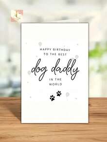 A Birthday Card For A Dog Dad - "Happy Birthday To The Best Dog Dad In The World" With Balloon And Paw Print Design - A Gift For Pet Owners To Express Love And Appreciation, A Gift For Dog Lovers, A Father'S Day Gift - One Size Fits All - View 3
