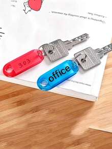 1pc/10pcs Transparent Colorful Keychain With Large Opening Ring, Key Organizer Storage Label Tag - Multicolor - View 4