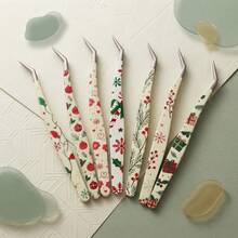 2026 NEW Christmas Design Lash Tweezers Volume Tweezers Private Label Strong Hold Smooth Serrated Eyelash Tweezers Strong Hold Precision Tweezers - Multicolor - View 11