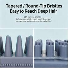 Cat & Dog Bathing Massage Silicone Brush, Double-Sided Deshedding Comb, Pet Bathing Scrubbing Tool, Easy To Clean Pet Grooming Tool - View 5