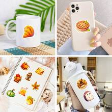 TOOUEE 50-100pcs Thanksgiving Day Turkey Theme Stickers, Cute Design Stickers Pack ,Cartoon Decals Sticker For Laptop, Water Bottles, Phone, Scrapbooking, Luggage,Guitar -Creative Decoration Stickers Durable Party Favors, Thanksgiving Day Decorations - View 5