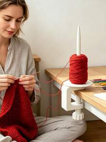 1pc Yarn Holder,Yarn Ball Winding Machine With Anti Slip Desktop Fixture, Knitting Winding Machine, Desktop Fixed Yarn Spool, Stable And Non Slip, Spool Winding Device For Desktop Storage,Suitable For DIY Embroidery, Craftsmanship, And Sewing - Multicolor - View 4