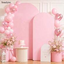 4ft/5ft/6ft/6.6ft/7.2ft Wedding Arch Decor Backdrop, Wedding & Party Arch Background, Pink Arch Cover, Double-Sided Elastic Fabric Arch Backdrop (Arch Frame Not Included), Elegant - View 9