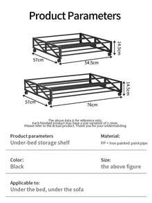 Under Bed Sliding Shoe Rack With Wheels, Space-Saving Shoe Storage Organizer For Dorm, Home And Sofa, Slanted Design To Prevent Shoes From Getting Stuck - Black - View 9