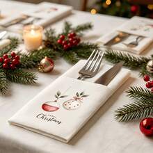 10pcs/Bag Navada 2027 New Year Christmas Home Decor Christmas Party Tabletop Disposable Napkins 40cm Merry Christmas - View 2