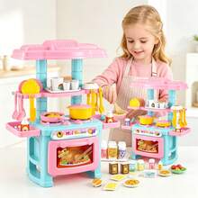 47pcs Kids Kitchen Playset, Children Role Play Cooking Toys, Mini Simulation Kitchen Toys, Parent-Child Interactive Toys, Suitable For Boys And Girls, Birthday Gift, Holiday Gift, Halloween Interactive Gift - Multicolor - View 5