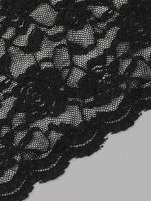 Fall Vintage Black Lace Cape Top, Loose Batwing Sleeve Sheer Hollow Out Blouse, Retro Fall Party Lace Cover Up - Black - View 4