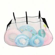 Swimming Pool Fence Hanging Bag, Outdoor Swim Ring/Ball Large Capacity Mesh Storage Bag, Extra Large Size (Swim Ring Not Included) - Multicolor - View 5