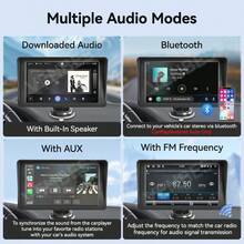 VENBES Đầu phát ô tô di động PND 6.1 inch, màn hình cảm ứng hỗ trợ CarPlay không dây & Android Auto không dây, Bluetooth FM - Màn hình chính + Camera lùi vuông 8 đèn LED - Xem 5