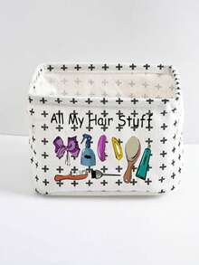 This Minimalist Fabric Desktop Storage Box Features Side Handles And Serves As An Organizer For Cosmetics And Hair Accessories, Or As A Container For Everyday Small Items; It Makes An Ideal Gift For Halloween Or Christmas. - Multicolor - View 12