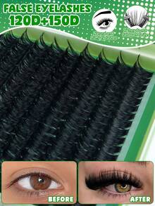 640/608/540pcs DIY Eyelash Extension Kit: Mixed Length 10-16mm, 10D-150D Cluster, 0.07mm D Curl, Fluffy Style. Includes Glue, Brush And Tweezers. Suitable For All Makeup Looks, Portable And Beginner-Friendly. - Multicolor - View 10
