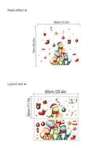 1pc/2pcs/4pcs, Multi-Style, Christmas Animal Wall Stickers, Duck, Swan, Dinosaur Patterns, Snowflake, Colorful Ball, Gift Box Decoration, Large Area Wall Decor Stickers, Suitable For Study, Dining Room, Living Room, Bedroom Background Wall - Multiple Styles - View 8