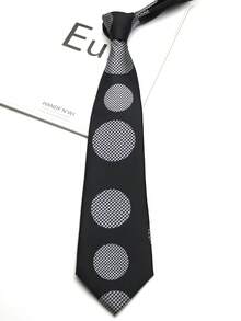 1pc Black Round Hand-Tied Tie For Men And Women, Suitable For Casual, Street, Daily, Party, Gift - Multicolor - View 5