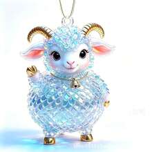 1pc Random Style Elf Sheep Party Holiday Decoration 2D Acrylic Keychain Pendant Christmas Ornament Christmas Tree - 1PC - View 2