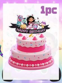 MASSDI Gabby Dollhouse Theme Cupcake Toppers Set, 2 Options 13pcs/25pcs, Cartoon Character Cake Decoration Picks, Complete Dessert Decoration Set, Suitable For Birthday Celebrations, Holiday Parties And Gabby Dollhouse Theme Scene Decor - View 17