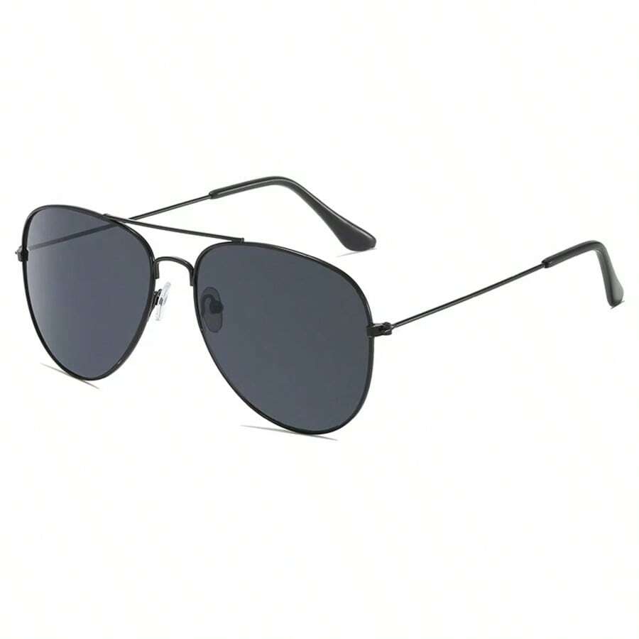 1pc Metal Frog Mirror Fashion Men's And Women's Summer Beach Glasses - Black - View 1