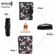 محفظة قصيرة للنساء مطبوعة بتقنية RFID، محفظة حامل بطاقات عصرية بطيتين مع نمط حيواني - متعدد الألوان - مشاهدة 6