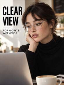 Blue Light Blocking Glasses, Anti-Fatigue, Ultra-Light Material, Comfortable To Wear, Looks Good Without Makeup, Fashionable, No Pressure On Nose Bridge For Long-Term Wear, Suitable For Long-Term Office And Outdoor Use - Vintage Glasses - View 4