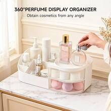 Vanity Drawer Bathroom Cosmetic Storage Box, Skincare Organizer With Large Capacity Storage Drawer And Makeup Brush Holder, Lipstick Jewelry Nail Care Cosmetic Storage - Multicolor - View 5