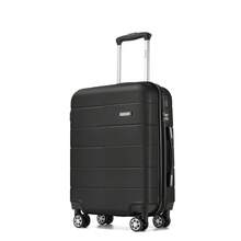 Travel Luggage Set 3 Piece Hard Shell Suitcase With Spinner Wheels TSA Lock Cabin Carry On 20 Inch 24 Inch Medium 28 Inch Large ABS+PC Case Black - Black - View 12