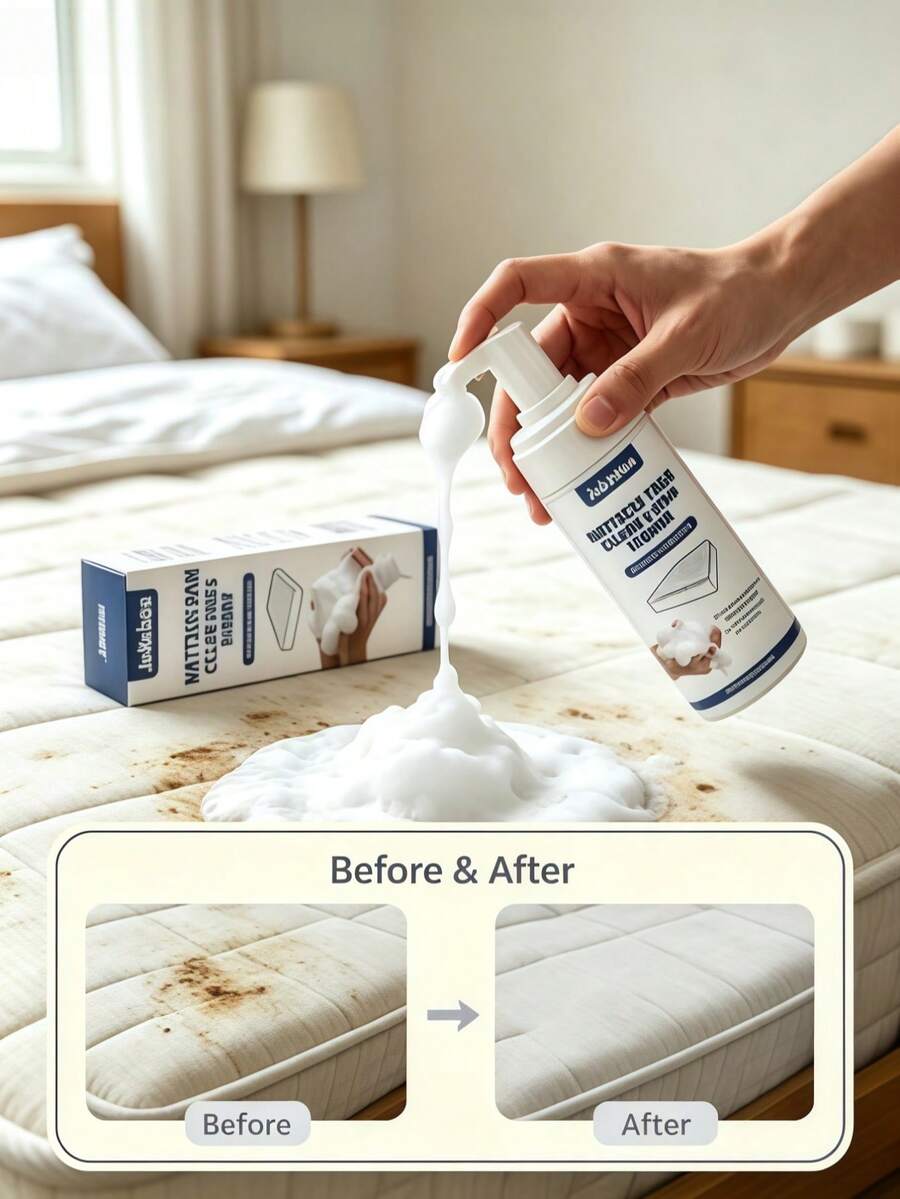 Jakehoe Mattress Foam Cleaner Stain Remover, Pembersih Kain Busa Kering Lembut, Cocok Untuk Kasur, Sofa, Karpet, Bantal, Interior Mobil, 150ml Pembersih Lokal Tanpa Bilas