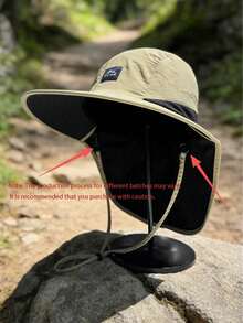 1件戶外遮陽帽，寬帽簷透氣防紫外線登山帽，中性情侶款 - 多色 - 查看 12