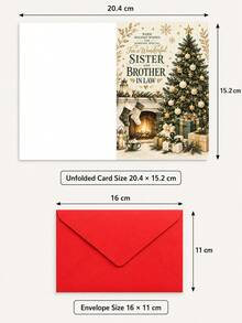 6 Sets Warm Holiday Christmas Cards (With Envelopes), From Our Home To Yours, Fireplace And Gift Scene, For Friends, Classic Winter Holiday Style, Perfect Gift For Family, Exquisite Aesthetic Design, Vibrant Printed Cards, Back To School Essential - Multicolor - View 10