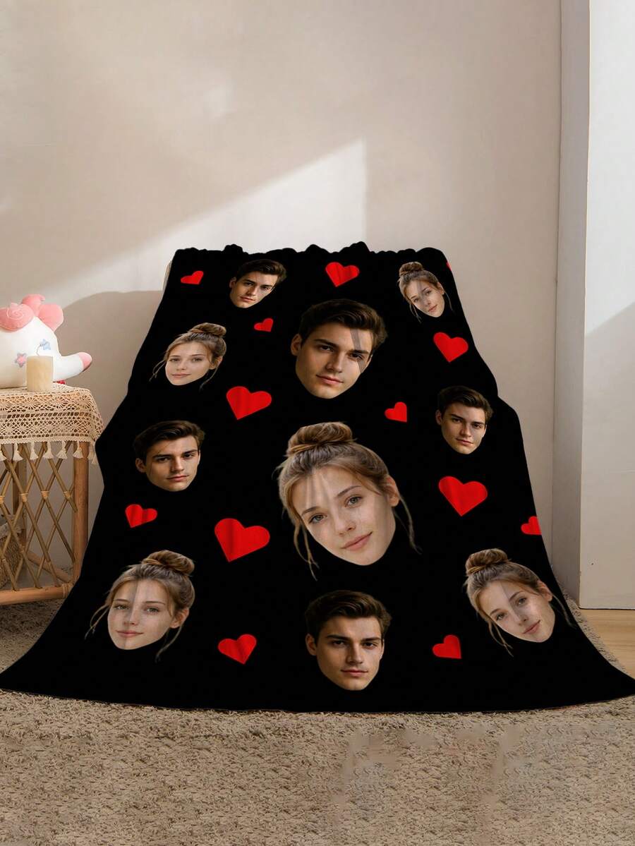 1pc Personalized Custom Pet Blanket With Name And Photo, Soft And Comfortable Multi-Functional Customized Gift Blanket, For Dogs And Dog Lovers, Soft And Warm Blanket, Sofa, Sofa, Office Bed, Office Camping Travel