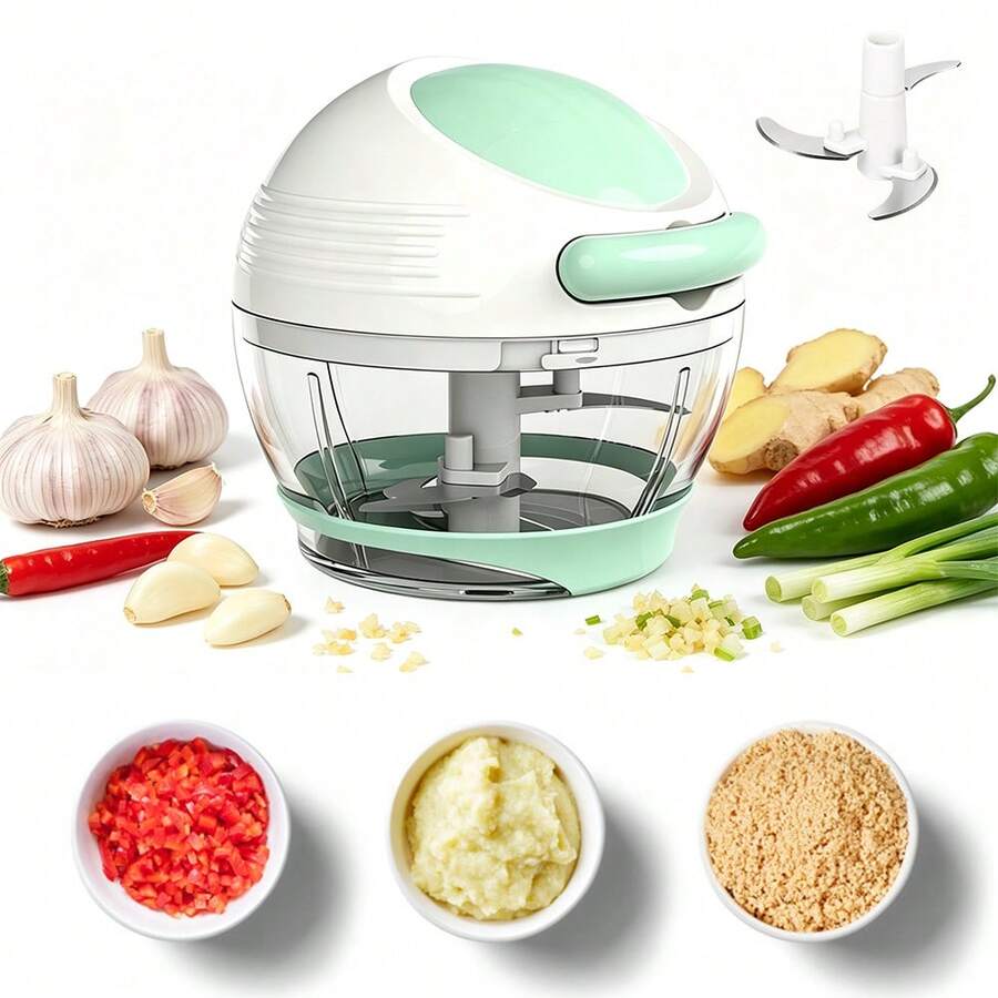 Multifunctional Vegetable Cutter, Kitchen Chopper, Chili Chopper, Vegetable Slicer, Garlic Grinder, Meat Chopper, Garlic Peeler - Multicolor - View 1