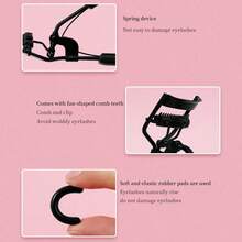 1pc Portable Eyelash Curler, Black Handle Eyelash Curler, No Damage To Eyelashes, Easy Curling, Suitable For Daily Makeup Eyelash Curling - Black - View 2