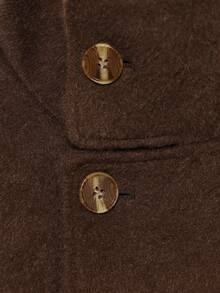 DEEKA Autumn/Winter New European & American Style Fashion Minimalist Loose Stand Collar Short Overcoat - Brown - View 6