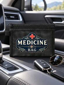 網格化妝包，印有「My Medical Stuff」卡通紅十字圖案，紅色加厚便攜收納包，化妝包，護膚包，旅行必需品，宿舍用品，新娘禮物，母親節禮物，生日禮物，送給朋友和老師的禮物，收納包，浴室收納包，珠寶收納包，唇彩和化妝品收納包，學生宿舍盥洗包，送給妻子、家人、朋友、同事的禮物 - 彩色 - 查看 7
