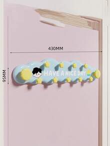 5/1pcsCream Minimalist Style Plastic Cloud Shaped Wall Hook Rack With Star Decor&Letter Print Detail, Punch-Free Strong Load-Bearing Hanging Holder,Multi-Hook Wall Mounted Hanger,Suitable For Entryway,Bedroom, Dormitory,Bathroom,Storage Organization - Multicolor - View 16