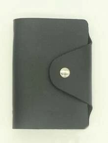 1pc Solid Color PU Leather Convenient 20-Page/24-Page Randomly Sent Creative Multi-Slot Glue Page Card Holder Business Card Wallet - Multicolor - View 8