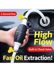 Manual Siphon Fuel Transfer Pump, Hand-Crank Fuel Pump, Portable Manual Liquid Extractor, Equipped With Leak-Proof Stainless Steel Pipe Clips And Corrugated Hose, Suitable For Gasoline, Diesel, Engine Oil, Water Transfer For Cars - Multicolor - View 2