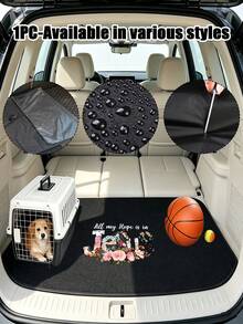 Christian Faith Jesus Print Car Trunk Mat, Waterproof Cargo Liner, Universal Anti‑Dirt Protector Pad For Sedan Truck Car Interior Accessories, Multi-Function Mat, Picnic Mat, Car Accessories, Essential For Daily Home Travel - A - View 1