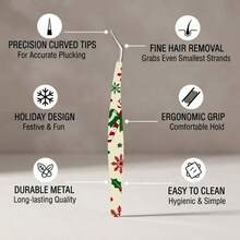 2026 NEW Christmas Design Lash Tweezers Volume Tweezers Private Label Strong Hold Smooth Serrated Eyelash Tweezers Strong Hold Precision Tweezers - Multicolor - View 4