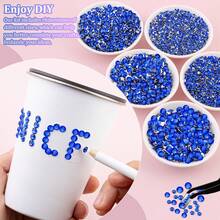 مجموعة DIY من 24 شبكة من أحجار الراين باللون الأزرق الملكي ذات ظهر مسطح من الراتنج مع ملقط وقلم تنقيط، أحجار راين براقة بأحجام مختلطة، لتزيين الأقواس اليدوية الكاملة بالراين، أغطية الهواتف، الأكواب، الملابس، ملابس الحفلات، طقم حرفي، إكسسوارات مجوهرات DIY إبداعية - متعدد الألوان - مشاهدة 4