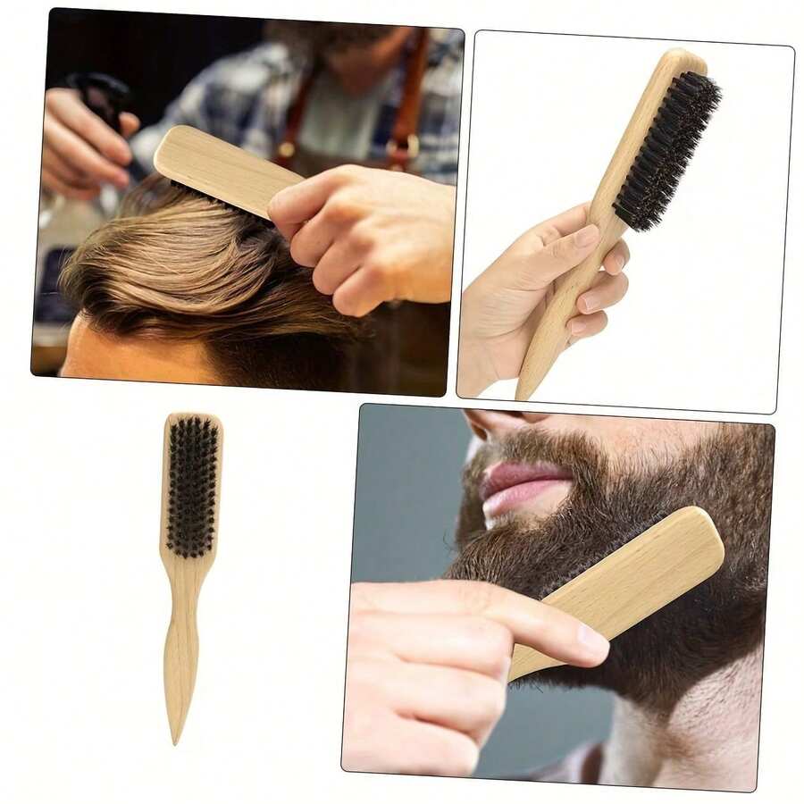 1pc\2pcs Edge Comb, Mini Soft Bristle Hair Brush, Restore Shine, For Edges And Back Combing, Detangle And Smooth Hair, For Synthetic And Human Hair, For Scalp Massage And Styling, Suitable For All Hair Types, Durable Material, Unique Comb Pattern - View 1