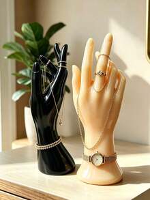 Simulated Hand Jewelry Tray With Realistic Hands - Can Be Used As A Display Stand For Rings, Necklaces And Bracelets; Also Serves As A Jewelry Photography Prop, Home Tabletop Decoration, Wedding Or Anniversary Gift, Jewelry Display Stand And Other Multiple Purposes; Also Suitable As A Gift For Jewelers, Or For Valentine's Day, Christmas And Thanksgiving Holiday Decorations. - Multicolor - View 4